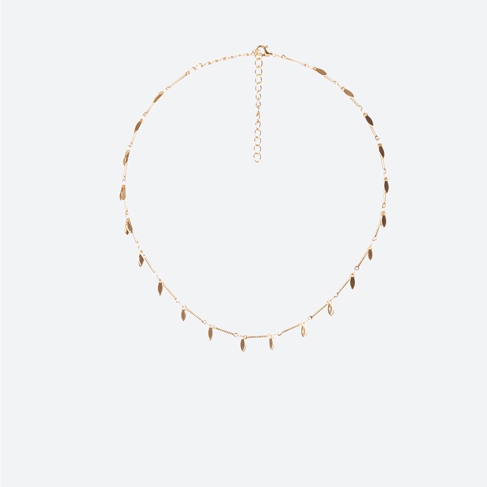 Elizabeth Stone Baez Golden Leaf Choker